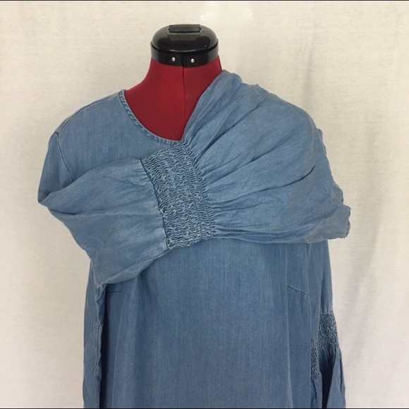 NWT Beach/Lunch/Lounge chambray bell sleeve top XL - Picture 5 of 6